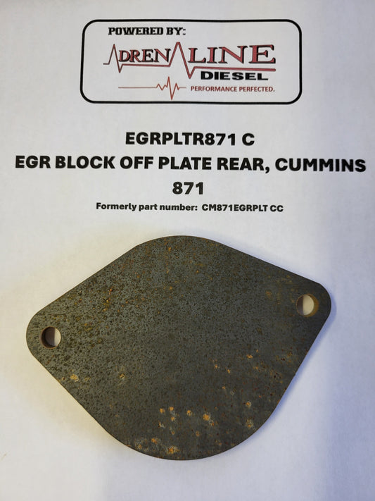 Rear EGR Block off Plate, Cummins 871